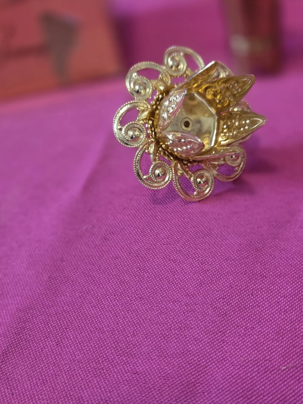 Gold Floral Candle Holders / Decorative Candle Stakes